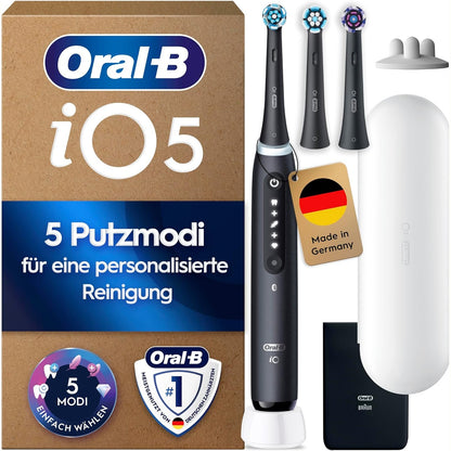 296559 - ORAL-B Furçë dhëmbësh elektrike iO Series 5 Plus Edition, 3 koka furçe, 5 mënyra pastrimi, Çantë udhëtimi, e zezë