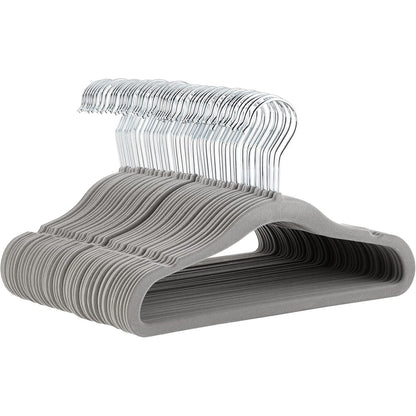222881 - AMAZON BASICS Varëse rrobash prej kadifeje për fëmijë, 29 cm, pako me 50 copë, gri