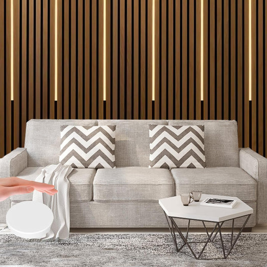 239348 - WMLBK Shirita LED për Panele Muri Akustike, 6 Drita LED 90cm të Prera, Shirita LED me Tone të Ngrohta