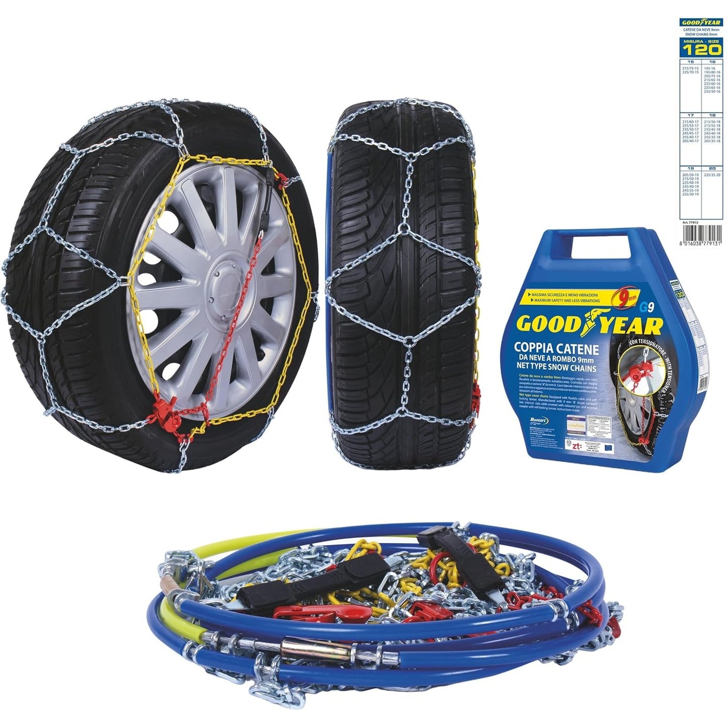 292978 - GOODYEAR 77913 ZINXHIRË DËBORE 9 MM, MADHËSIA 120