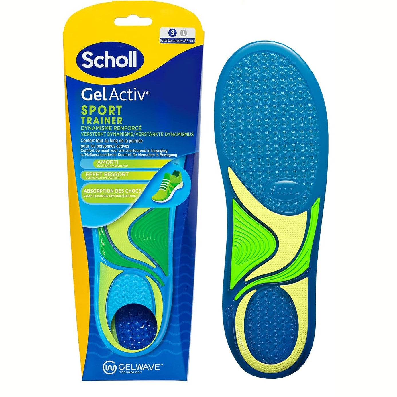 317550 - DR. SCHOLL'S - Shollat e brendshme për femra GelActiv Sport - Madhësitë 35.5 deri në 40.5 - Thithja e goditjeve dhe ulja e lodhjes falë GelWave - Komfort superior për këpucë sportive dhe aktivitete intensive