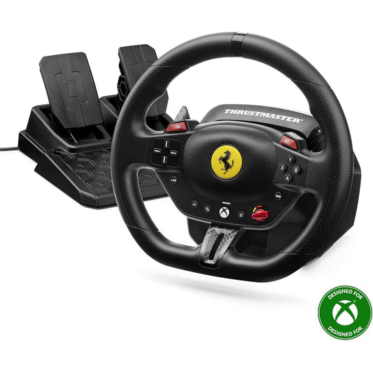 188727 - THRUSTMASTER Rrotë Garash T98 Ferrari 296 GTS për Xbox Series X|S, Xbox One dhe PC - Replikë Zyrtare e Ferrarit me Teknologji Bungee Cord dhe Përzgjedhës Manettino - Përfshin Pedale Magnetike T2PM
