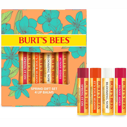 318623 - BURT'S BEES Set Dhurate për Balsam Buzësh, 4 balsame buzësh (Shegë, Kokos, Dardhë, Mandarinë e ëmbël), 4 x 4.25 g