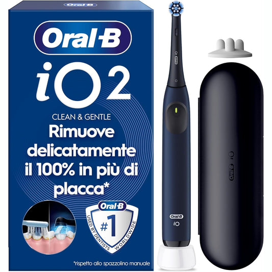 271083 - ORAL-B Furçë dhëmbësh elektrike e rikarikueshme iO 2, 1 kokë zëvendësuese, e zezë, e butë për mishrat e dhëmbëve, çantë udhëtimi