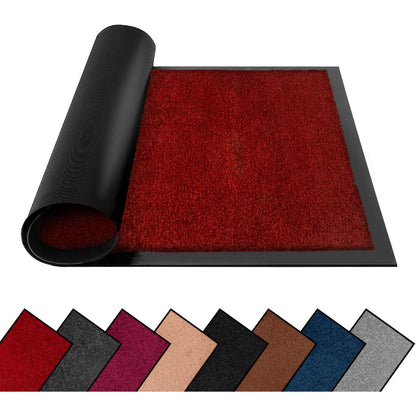 322520 - QILIMA FunkyBuys 60 cm x 90 cm, Qilim dere jo-rrëshqitës, i kuq, për ambiente të brendshme dhe të jashtme, mbështetje gome, super thithës