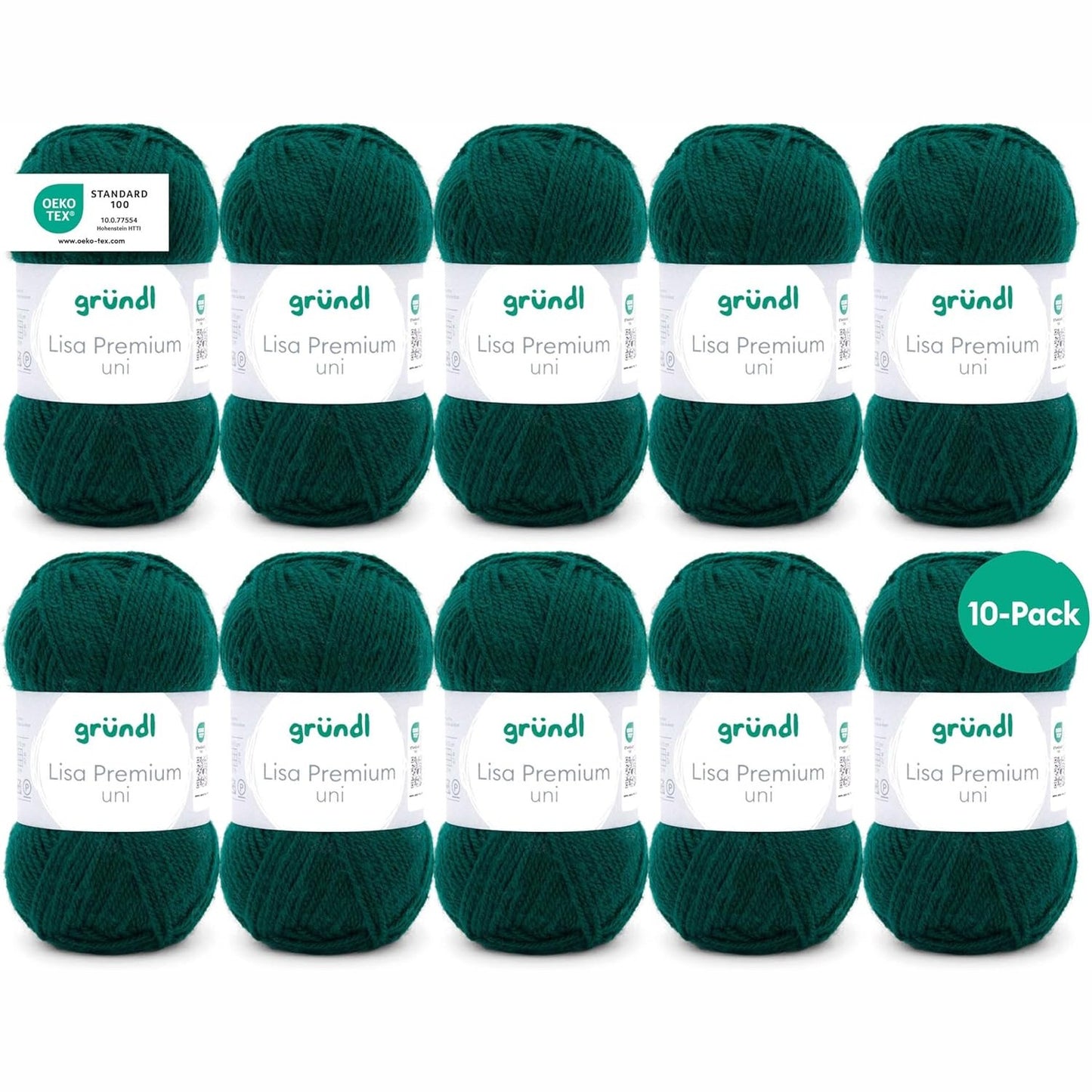 215308 - GRÜNDL lesh për thurje, 100% poliakrilik, 10 topa 50 g / 133 m, madhësia e gjilpërës 3.5-4.5
