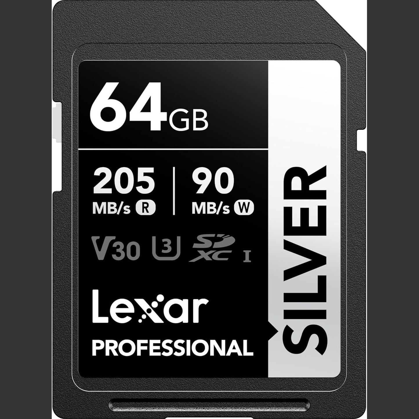 273285 - LEXAR Kartë SD 64GB SILVER, Lexim deri në 205MB/s, Shkrim 90MB/s, SDXC UHS-I, Klasa 10, U3, V30