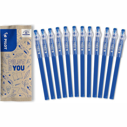 305308 - PILOT Set me 12 shkopinj FriXion - Stilolaps me bojë termosensitive që fshihet - Blu - Majë e mesme