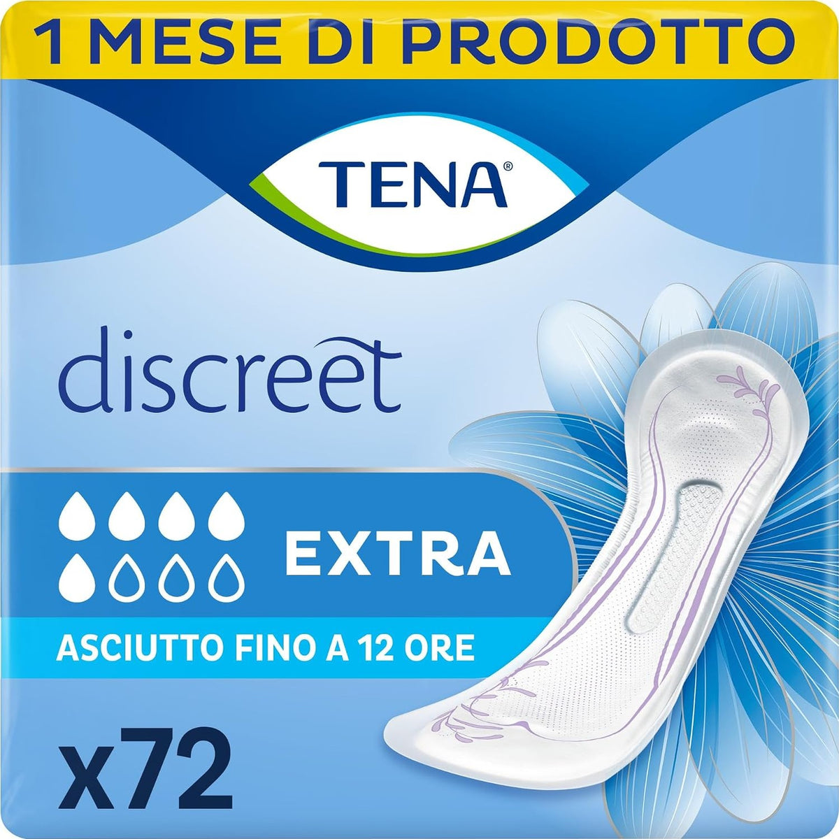 335986 - TENA Peceta Discreet Extra Absorbuese për Inkontinencën Urinare, 6 pako x 12 copë