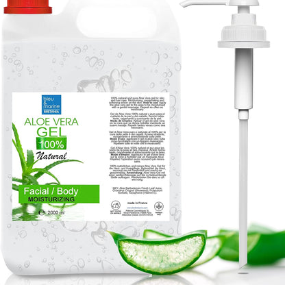 336019 - XHEL Aloe Vera, 100% Natyral, 2000 ml, Hidratues për Fytyrën dhe Trupin, Pas Diellit