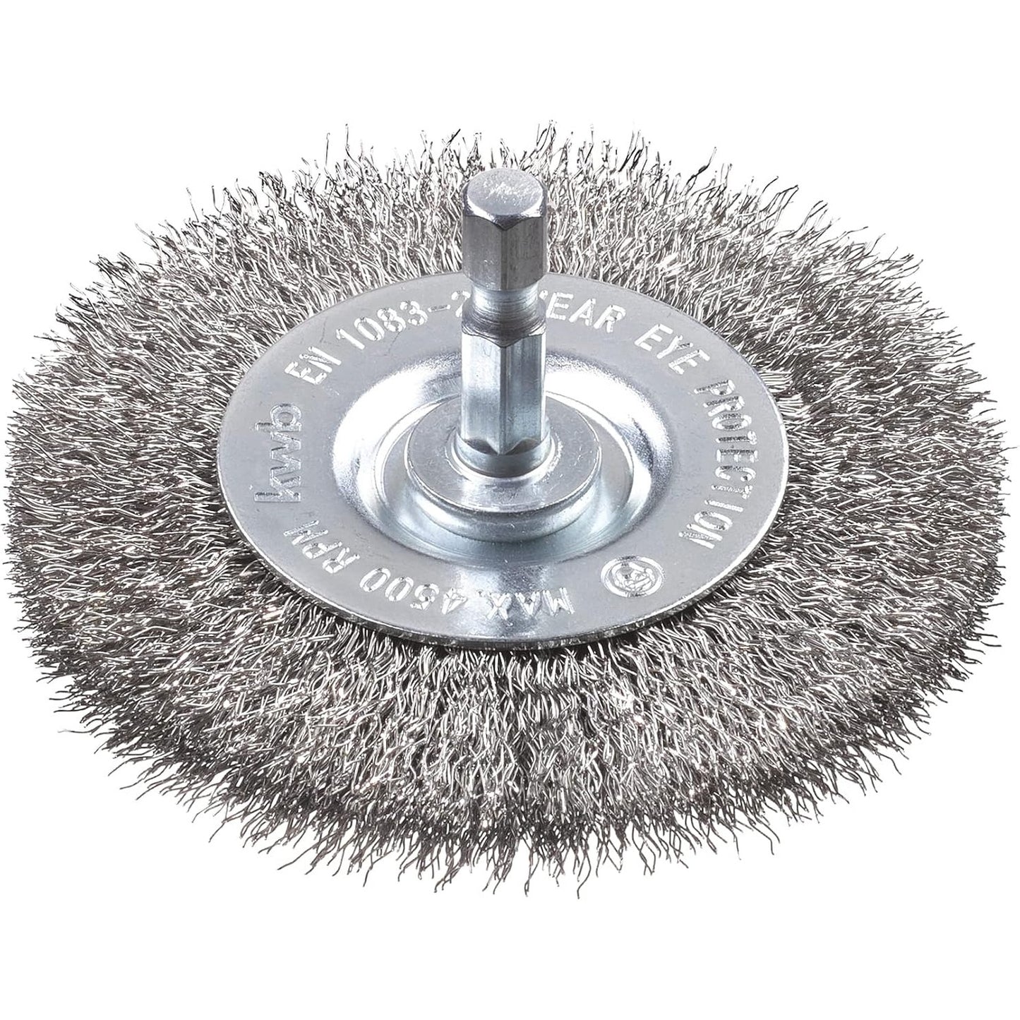 289309 - KWB Furçë me disk e bërë nga tela çeliku inox - Ø 75 mm për metal dhe gur - Furçë teli për shpim me boshtin gjashtëkëndor E6.3