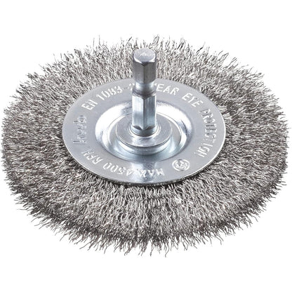 289309 - KWB Furçë me disk e bërë nga tela çeliku inox - Ø 75 mm për metal dhe gur - Furçë teli për shpim me boshtin gjashtëkëndor E6.3