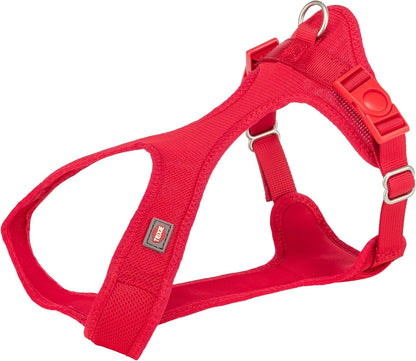 252718 - TRIXIE Rrip Comfort Soft Touring Madhësia XXS–XS: Perimetri 25–35 cm - Gjerësia e rripit 15 mm - I mbushur - Mund të rregullohet pafundësisht - Material rrjete që lejon frymëmarrjen - E kuqe - 16243