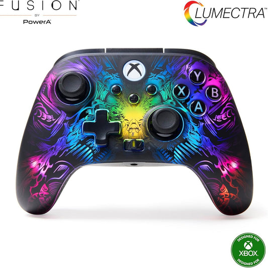 295491 - POWERA Kontrolluesi pa tel FUSION Pro për Xbox Series X|S me Lumectra, ndriçim RGB, dizajn të fshehur, majë gishtash me lartësi të rregullueshme, module të efektit Hall