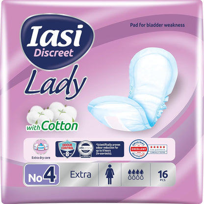 318928 - IASI Peceta sanitare Discreet Lady për dobësi të fshikëzës - Madhësi ekstra - 16 copë