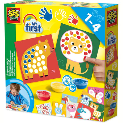 266907 - SES CREATIVE Set për pikturim me gishta, 10 faqe, për fëmijë 1 vjeç e lart, bojë e larëshme