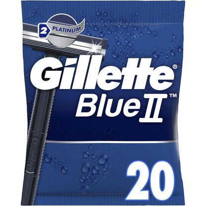 312201 - GILLETTE Brisqe Blueii për Burra, Pako me 20 Brisqe, me Kokë të Fiksuar me 2 Tehe