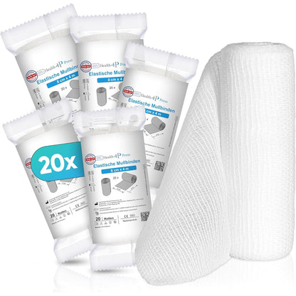 298852 - HEALTH PRESS Fasha me garzë - 8cm x 4m - 20 rrotulla - Fashë elastike