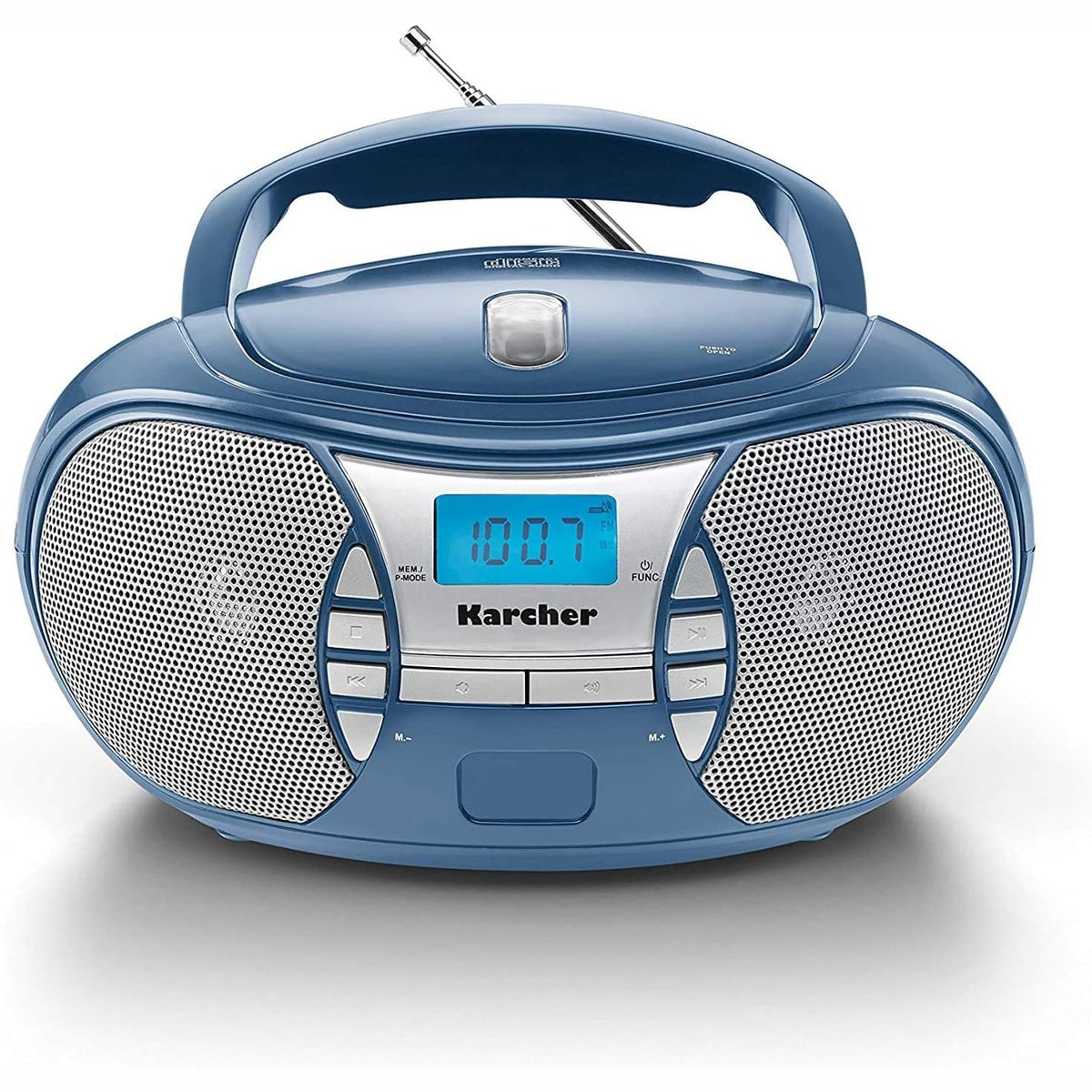 295802 - KARCHER RR 5025-C Radio CD portative (CD player, boombox, radio FM, funksionim me bateri/rrjet, AUX-In) blu