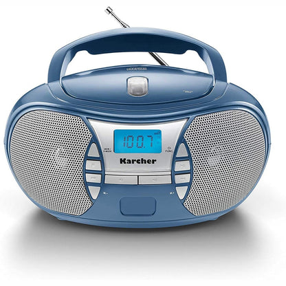 295802 - KARCHER RR 5025-C Radio CD portative (CD player, boombox, radio FM, funksionim me bateri/rrjet, AUX-In) blu