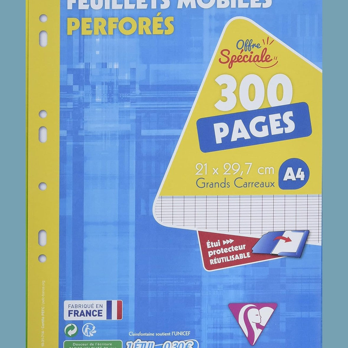 309319 - CLAIREFONTaine 17551C Kuti me fletë të shkëputura A4, 300 fletë, 90gsm.