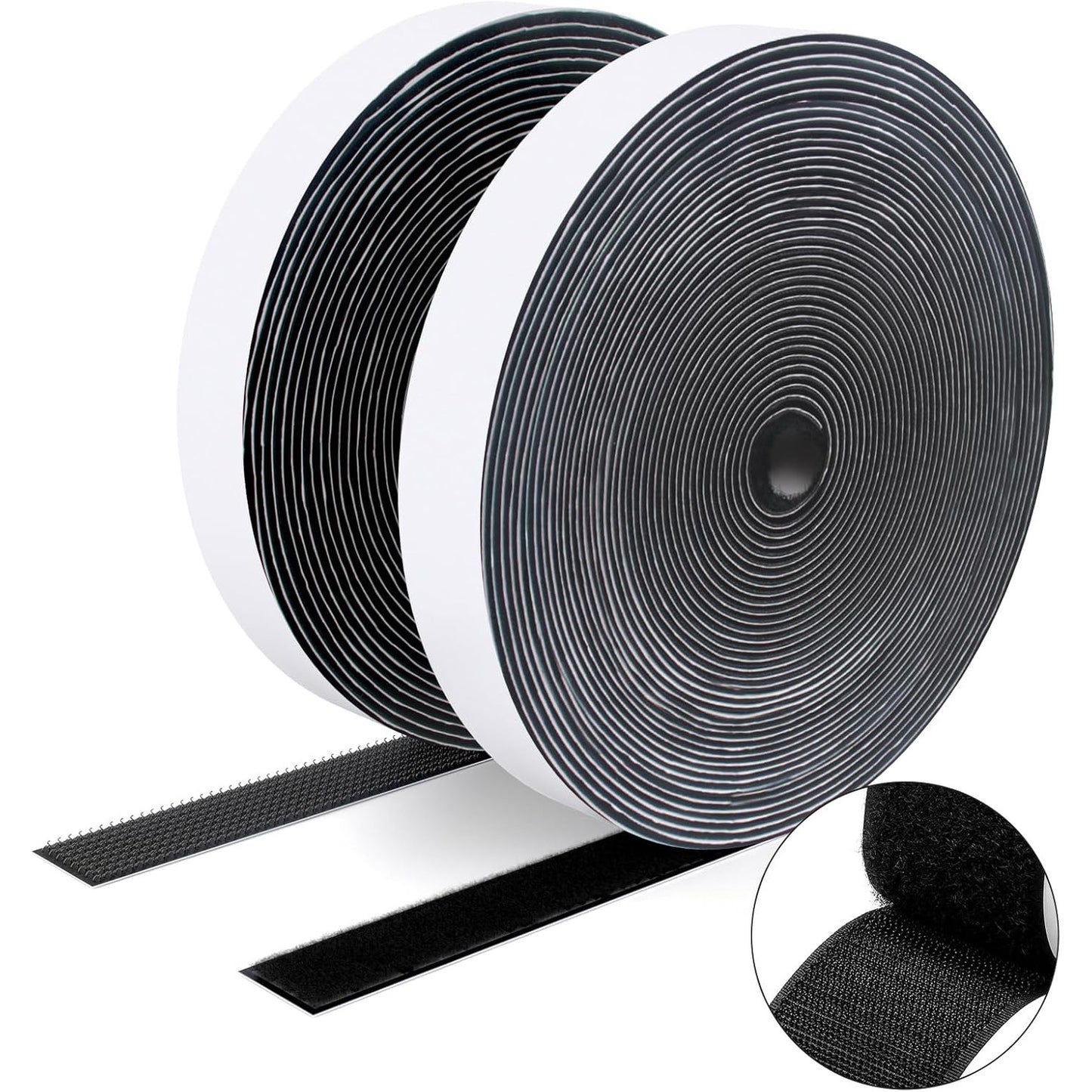 269509 - SUTOUG Shirit vetëngjitës shumë i fortë - 20mm×8m, me grep dhe lak, dy anë, i zi
