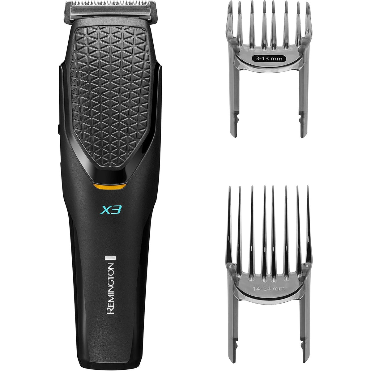 300345 - REMINGTON Power X Series X6 Makinë prerëse flokësh, Motor profesional, Tehe çeliku japoneze vetëmprehëse, 3 krehëra: Flokë 3-35 mm + Mjekër 1-5 mm, Rrjet/Pa tel - mikro USB, HC6001