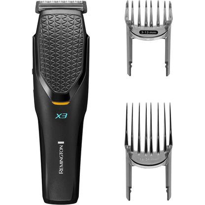 300345 - REMINGTON Power X Series X6 Makinë prerëse flokësh, Motor profesional, Tehe çeliku japoneze vetëmprehëse, 3 krehëra: Flokë 3-35 mm + Mjekër 1-5 mm, Rrjet/Pa tel - mikro USB, HC6001