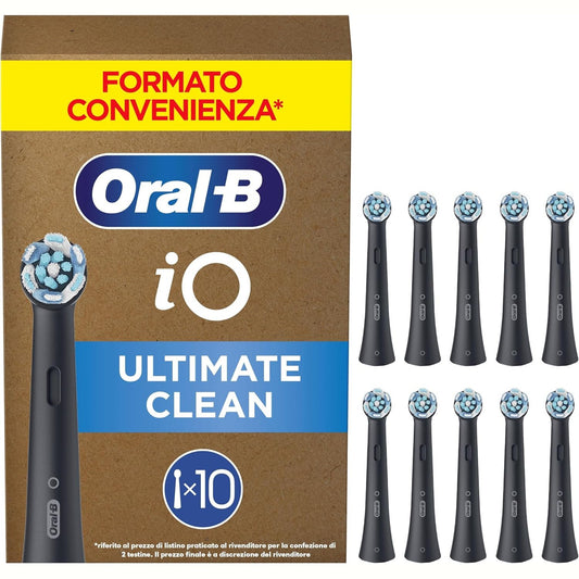 292328 - ORAL-B Koka Furçash Zëvendësuese iO Ultimate Clean, ORIGJINALE për Furçat Elektrike të Dhëmbëve Oral-B iO, për Pastrim të Thellë të Avancuar, Të Zeza, 10 copë
