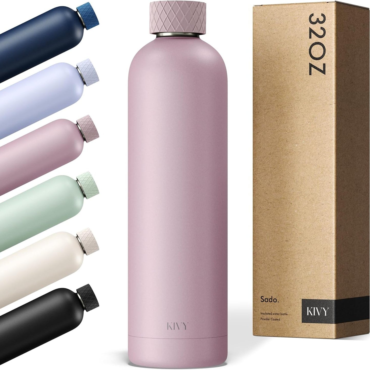 167741 - KIVY Thermos nga Çeliku Inoks 1L - Shishe Uji e Izoluar, e Papërshkueshme, e Përshtatshme për Pije të Gazuara - Për Shkollë, Palestër, Udhëtime