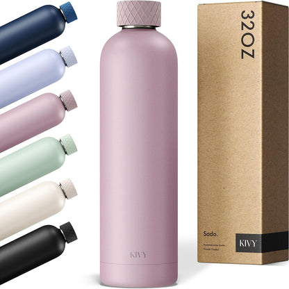 167741 - KIVY Thermos nga Çeliku Inoks 1L - Shishe Uji e Izoluar, e Papërshkueshme, e Përshtatshme për Pije të Gazuara - Për Shkollë, Palestër, Udhëtime