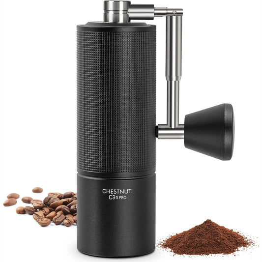 167333 - MULLIR KAFEJE MANUAL TIMEMORE Chestnut C3s PRO, Strehë Metalike e Integruar, Dorezë e Palosshme, Përdorim për Espresso në French Press, Ngjyra e Zezë