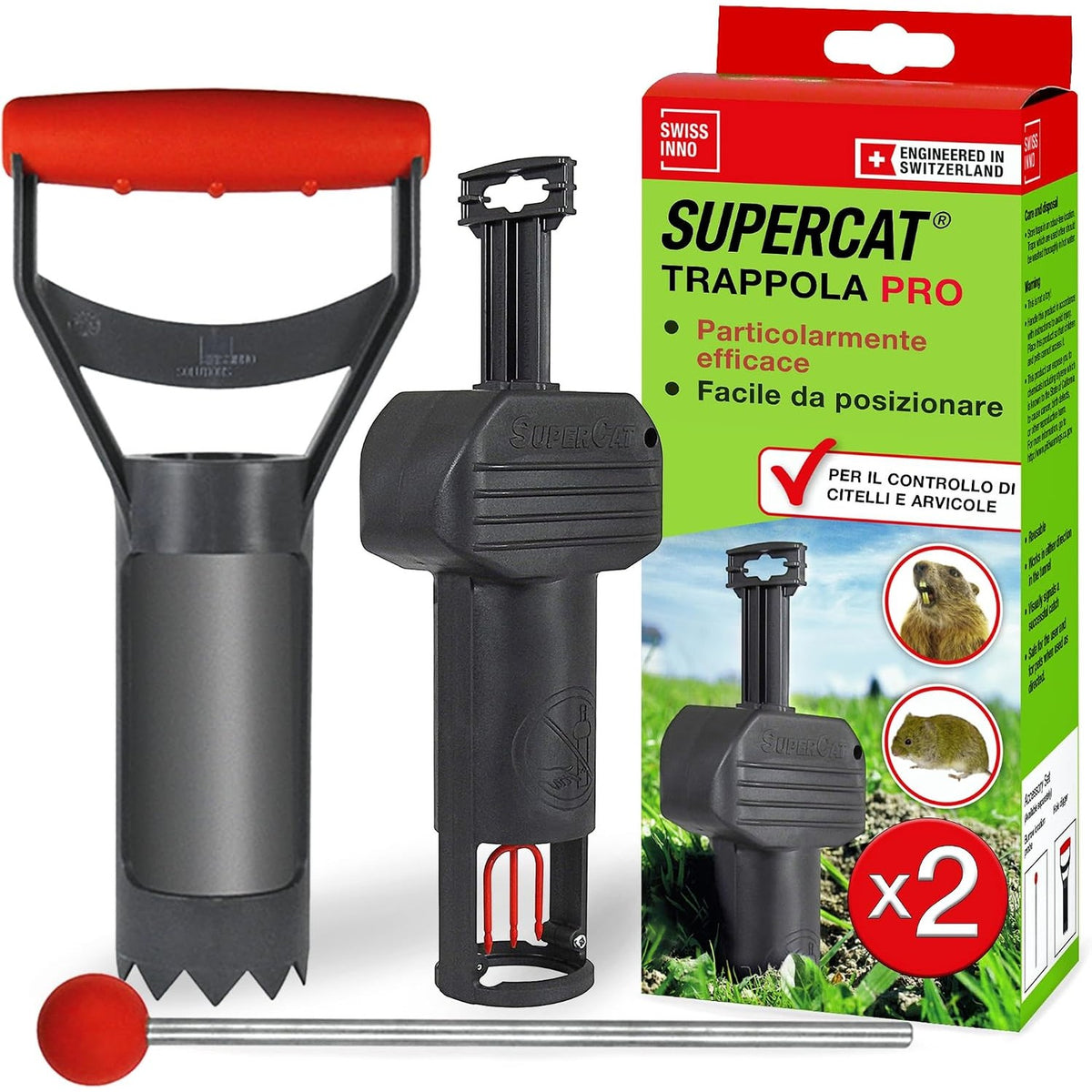 313114 - SWISSINNO Kurth për miushë SuperCat PRO me set aksesorësh - 2 kurthe + 1 set aksesorësh