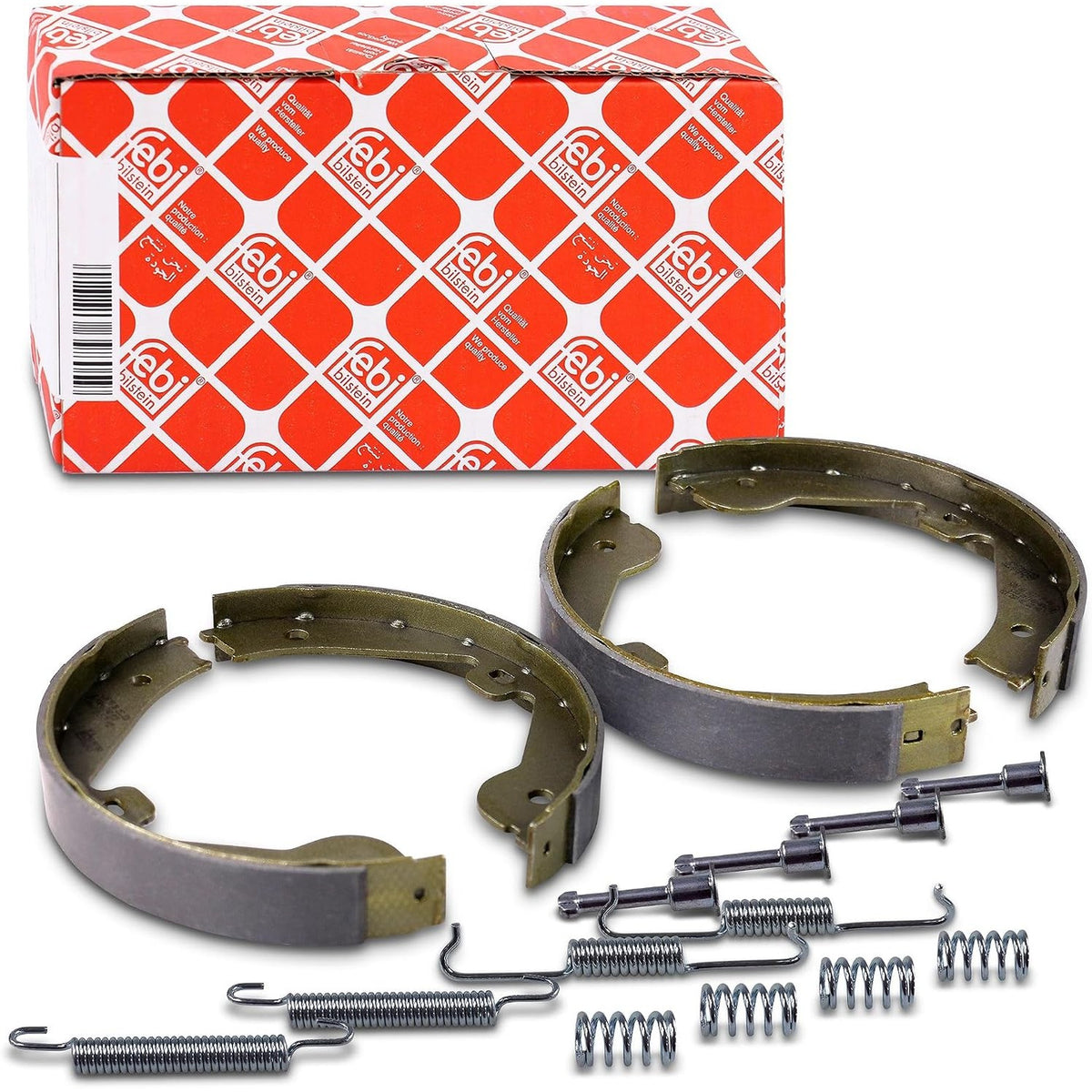 313381 - FEBI BILSTEIN Set i këpucëve të frenave 28730 për frenën e parkimit, me pajisje montimi, 1 copë