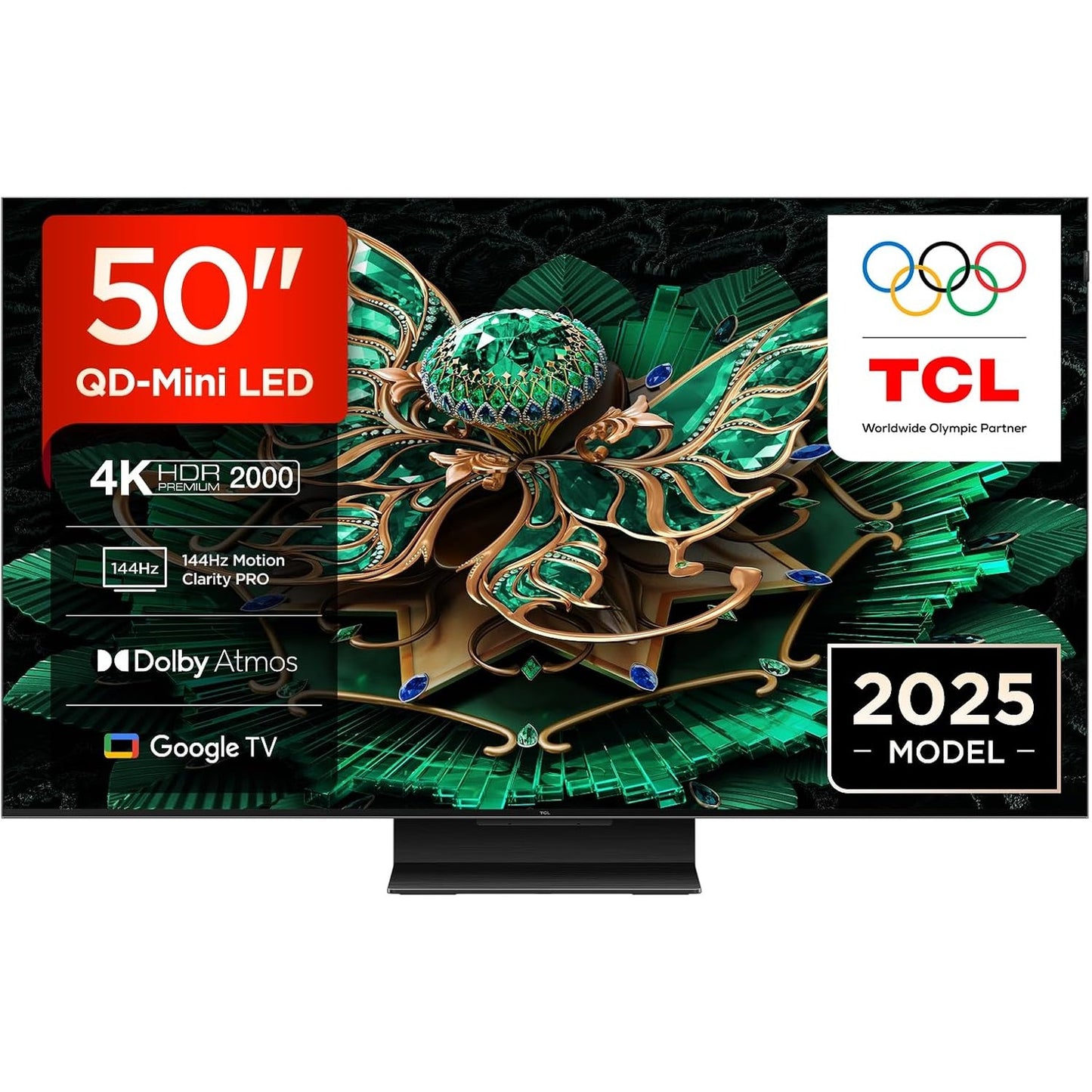 267514 - Televizor TCL 50C7K QD-Mini LED 50 inç, 4K HDR Premium 2000, Smart Google TV me 144Hz Motion Clarity Pro (Dolby Vision IQ & Atmos, panel HVA)