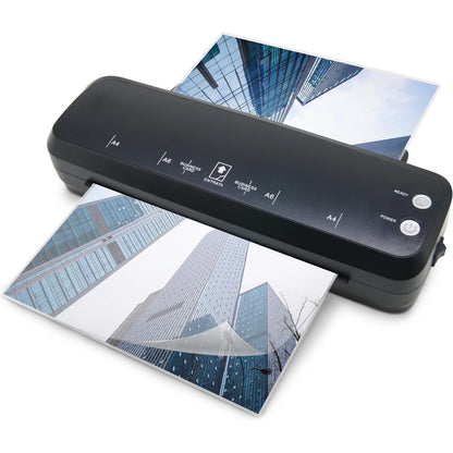 276640 - Laminator A4 250 mikronësh - Laminim i nxehtë dhe i ftohtë, Shpejtësi 25 cm/min, i pajtueshëm me qese dhe karta A4/A5/A6, Levë kundër bllokimit