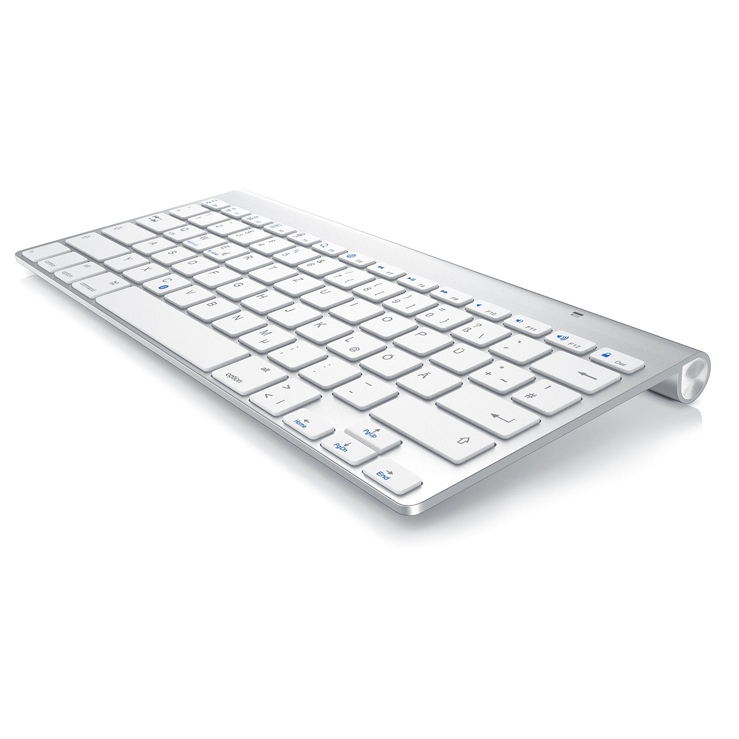 268836 - CSL - Tastierë Bluetooth në stilin Mac, QWERTZ, e përputhshme me iOS, Android, Windows, PC, Notebook, Mac, MacBook Pro, Smartphone, Tabletë, Argjend