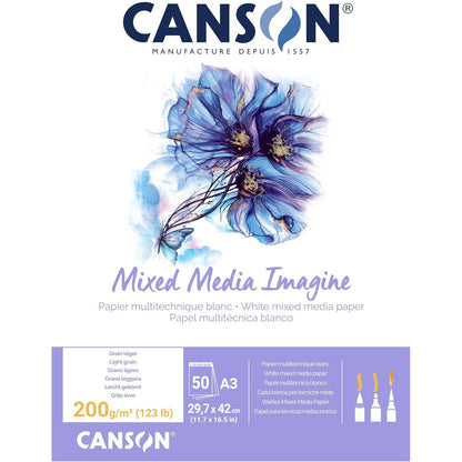 299707 - CANSON Bllok Vizatimi Imagine A3, 50 Fletë, 220 gsm, i Bardhë Natyral