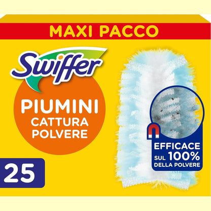321611 - SWIFFER Pako Mbushëse për Fshesën e Pluhurit, 25 peceta (5x5), Kap dhe bllokon 3 herë më shumë pluhur dhe qime