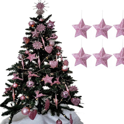 211337 - SIMPLY PRODUCTS Topa yjesh 3D, Dekorime për pemën e Krishtlindjeve, Madhësi 6-8 cm, Ngjyra Rozë