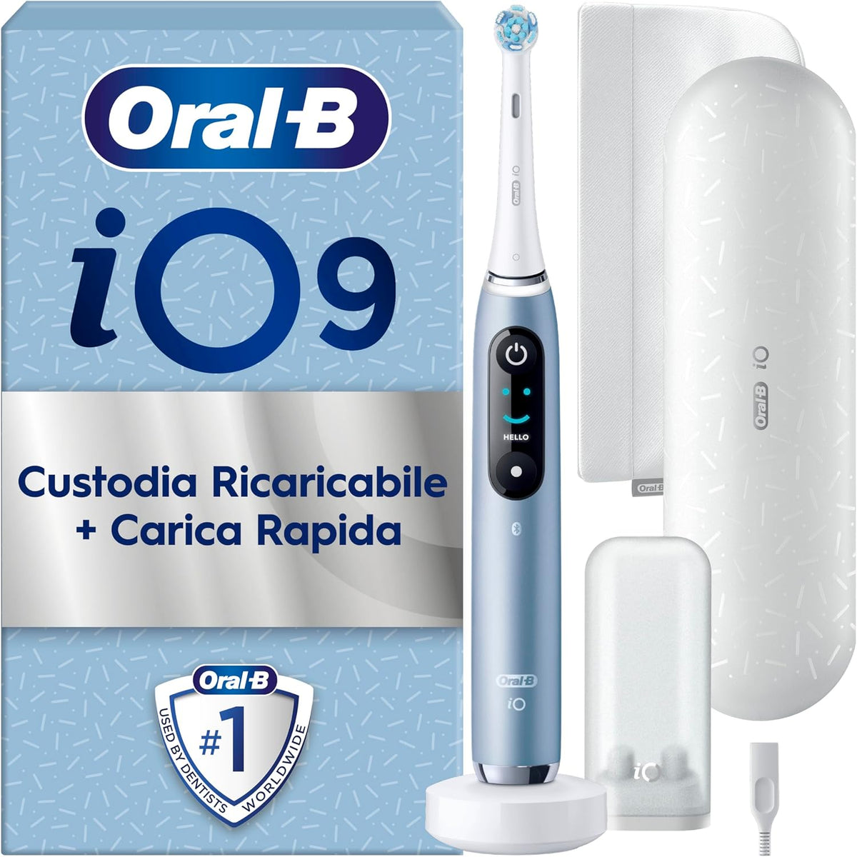 301547 - ORAL-B Furçë dhëmbësh elektrike iO Series 9 Special Edition, e lidhur me Bluetooth, 7 mënyra furçe, 1 çantë udhëtimi, blu