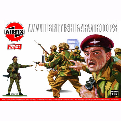 198120 - AIRFIX - Kit Figurash A02701V, Parashutistët Britanikë të Luftës së Dytë Botërore, Modele Plastike për të Rritur dhe Fëmijë mbi 8 Vjeç, Përfshin 13 Figura të Palyer