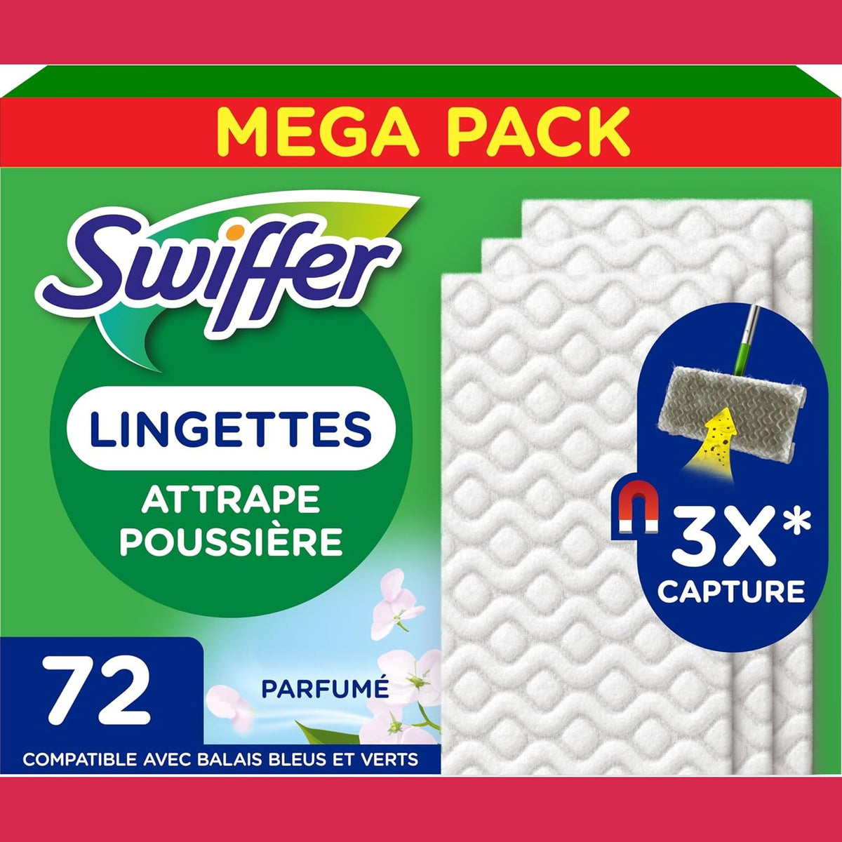 318305 - Swiffer - Peceta për mop-in, 216 peceta të thata, aromë Febreze, bllokon 3 herë më shumë pluhur se një fshesë e zakonshme, për qime kafshësh shtëpiake