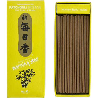 198511 - NIPPON KODO Morning Star Patchouli - Shkopinj Temjani në Stilin Japonez, Seti Përfshin 200 Shkopinj dhe Mbaresë Shkopinj