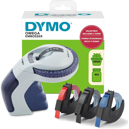 273715 - DYMO Makinë ngulitjeje me 3 shirita ngulitjeje, Set fillestar për krijuesin e etiketave Omega, makinë e vogël ngulitjeje me sistem rrotullimi dhe klikimi, për shtëpi, projekte artizanale dhe hobi