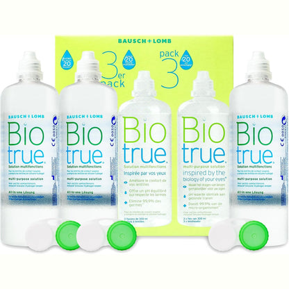316631 - Tretësirë për lente kontakti të buta Biotrue, 3 shishe 300 ml, për përdorim të përditshëm