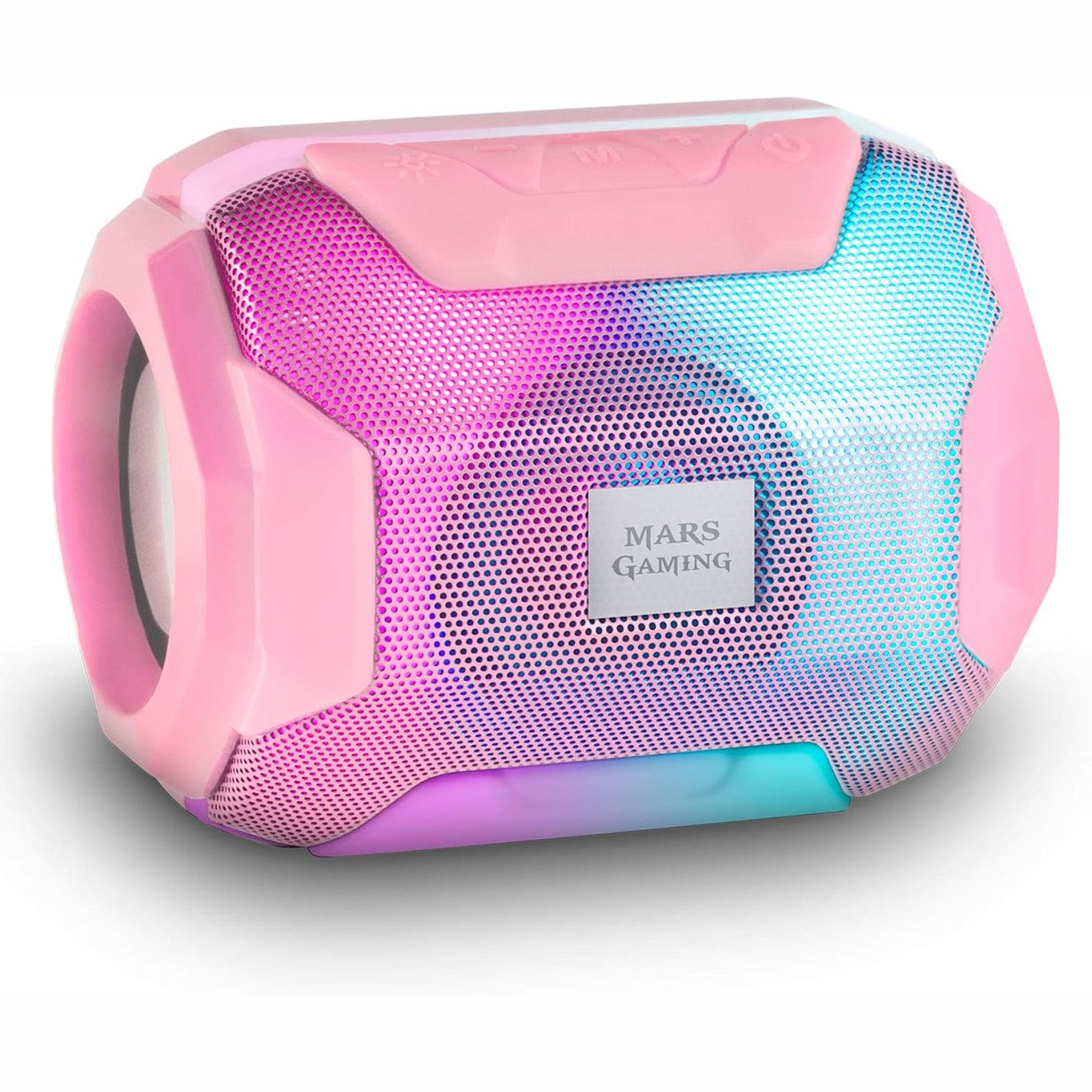 274118 - Mars Gaming Altoparlant Bluetooth MSBAX 10W, ndriçim RGB Flow, drajverë Ultra-BASS, Bluetooth 5.0, radio USB/MicroSD/FM, jetëgjatësi baterie 8 orë, kompakti dhe i lëvizshëm, rozë