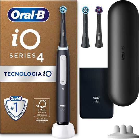 301610 - ORAL-B iO Series 4 Plus Edition, Furçë dhëmbësh elektrike, 3 koka furçe, kuti udhëtimi, E zezë