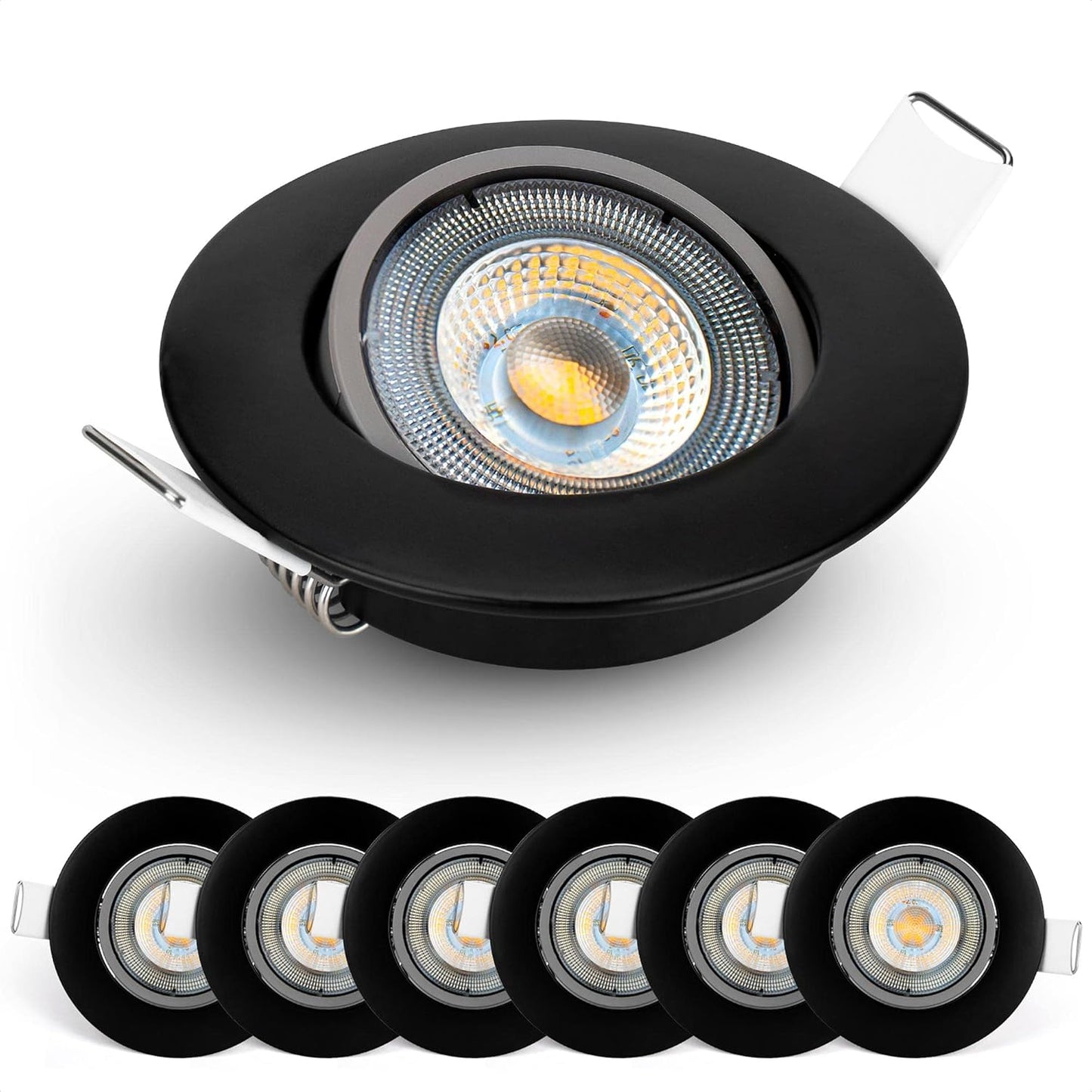 213633 - EMOS Dritë Rezonante LED e Fundestuar, 230V, 5W / 450lm, Rrotulluese 50°, e Bardhë e Ngrohtë, Set me 6 Drita