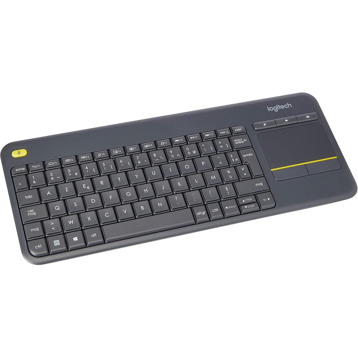 305231 - LOGITECH Tastierë pa tel K400 Plus me prekje, tastierë franceze AZERTY - e zezë